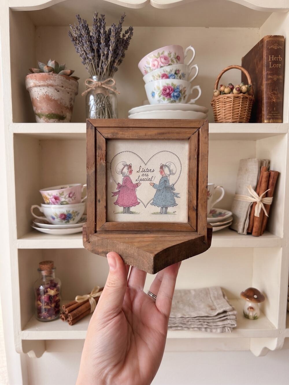 Vintage Heart Shaped Picture Frame with Stand | Tabletop Photo Display